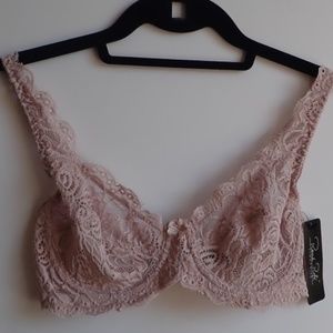 Rene Rofe 34B NWT Pink Lace Underwire Bra Bralette